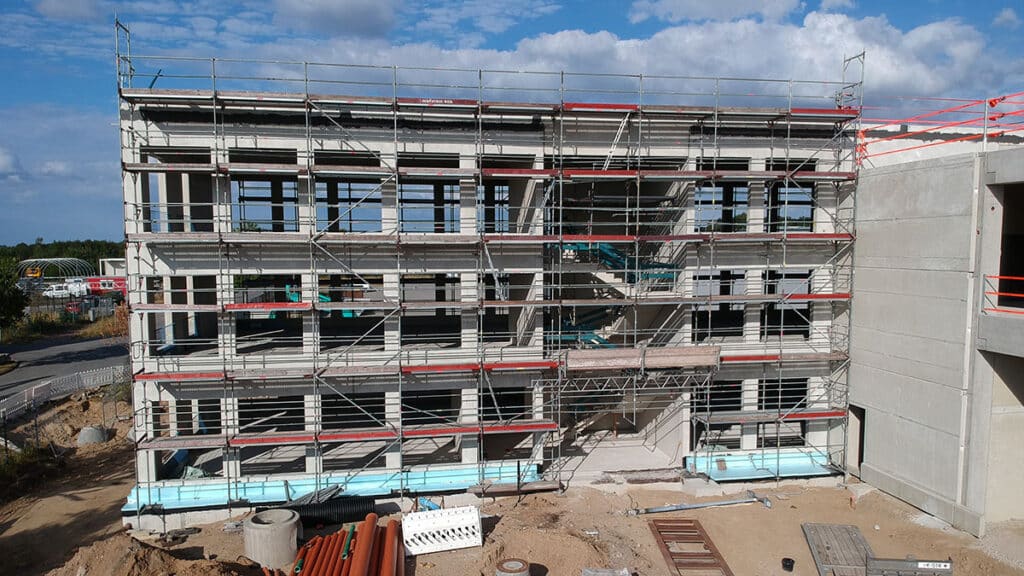 Baustellenfortschritt am 7. August 2022 - Bürogebäude